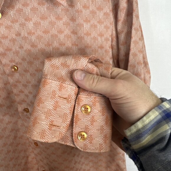 Vintage Arrow Chaparral perma-iron diamond weave shirt medium 70s style Disco - Picture 3 of 6